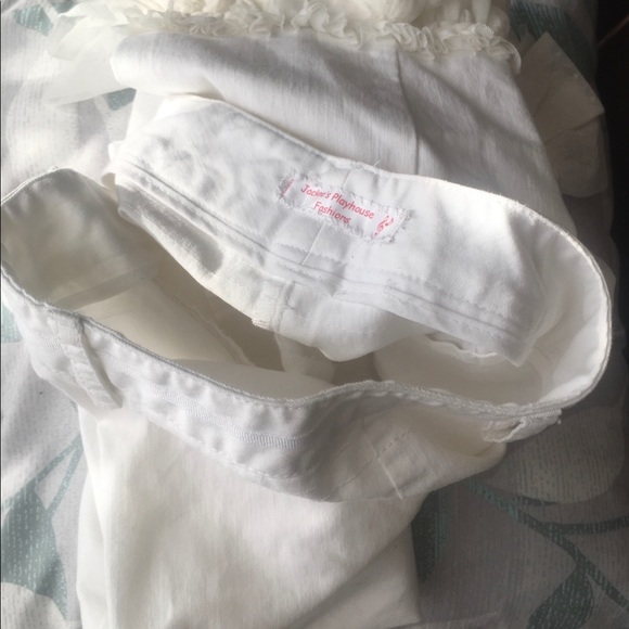 One of a kind white jeans trimmed in lace... - Picture 6 of 7